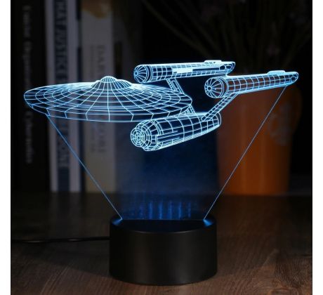 Beling 3D lámpa, Star Trek USS Enterprise, 7 színű S160